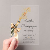 Moderne Pop Het Champagne Vrijgezellenfeest Acryl Uitnodigingen (Insitu (Draagbaar))