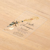 Moderne Pop Het Champagne Vrijgezellenfeest Acryl Uitnodigingen (Laagn)