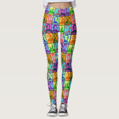 Moderne Pop Kunst Klassieke Muziek Componisten Leggings (Voorkant)