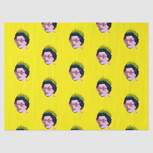 Moderne Pop kunst Koningin in uniale Jack-bril Tissuepapier (Voorkant)