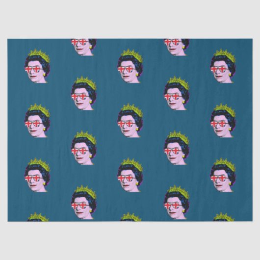 Moderne Pop kunst Koningin in uniale Jack-bril Tissuepapier (Voorkant)
