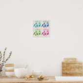 Moderne pop kunst retro grid Halloween vleermuis p Poster (Keuken)