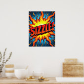 Moderne Pop kunst "Sizzle!" Poster (Keuken)