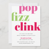 Moderne Pop | Uitnodiging Eve-partij nieuwjaar (Voorkant)
