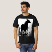 Moderne Pop van paarden met een modern rijpingspad T-shirt (Voorkant volledig)