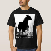 Moderne Pop van paarden met een modern rijpingspad T-shirt (Voorkant)