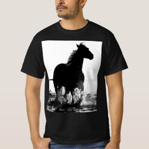 Moderne Pop van paarden met een modern rijpingspad T-shirt