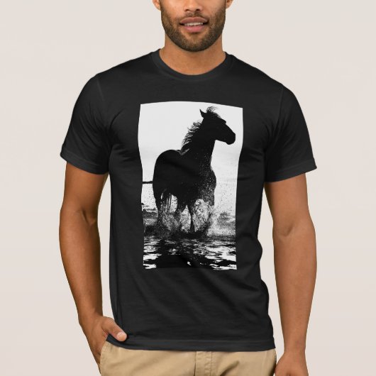 Moderne Pop van paarden met een modern rijpingspad T-shirt (Voorkant)