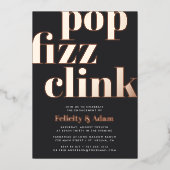 Moderne Pop | Verloving Feest Folie Uitnodiging (Voorkant)