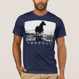 Moderne Pop voor paarden Art Navy Blue Mannen T-shirt