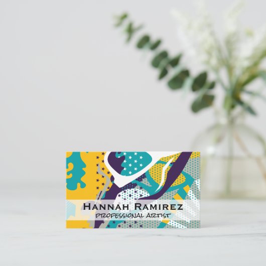 Moderne Popart Visitekaartje (Staand voorkant)