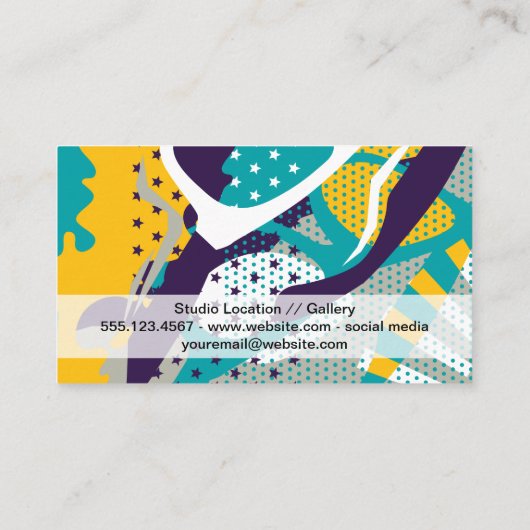 Moderne Popart Visitekaartje (Achterkant)