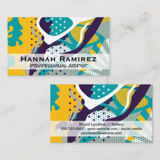 Moderne Popart Visitekaartje (Voorkant / Achterkant)