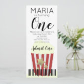Moderne popcorn films Ticket Style Party Invitat Kaart (Staand voorkant)