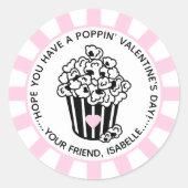 Moderne Poppin Valentijnsdag Ronde Sticker (Voorkant)