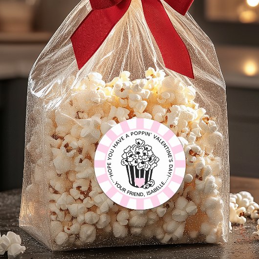 Moderne Poppin Valentijnsdag Ronde Sticker