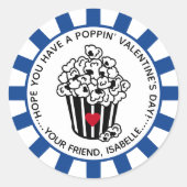 Moderne Poppin' Valentijnsdag Ronde Sticker (Voorkant)