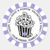 Moderne Poppin' Valentijnsdag Ronde Sticker (Voorkant)