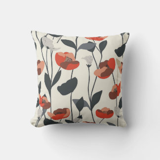 Moderne Poppy Bloemen Stijlvolle Home Decor Kussen