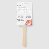 Moderne Poppy Red bruiloft programma Hand Fan Handwaaier (Achterkant)