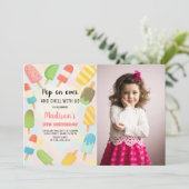 Moderne Popsicle verjaardagsuitnodiging Kaart (Staand voorkant)