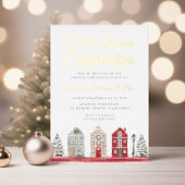 Moderne populaire jaarlijkse kerstfeest viering folie uitnodiging