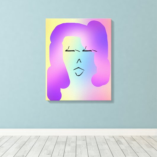 MODERNE PORTRAIT VAN LADY MET PAARSE HAAR CANVAS AFDRUK (Insitu (Houten vloer))