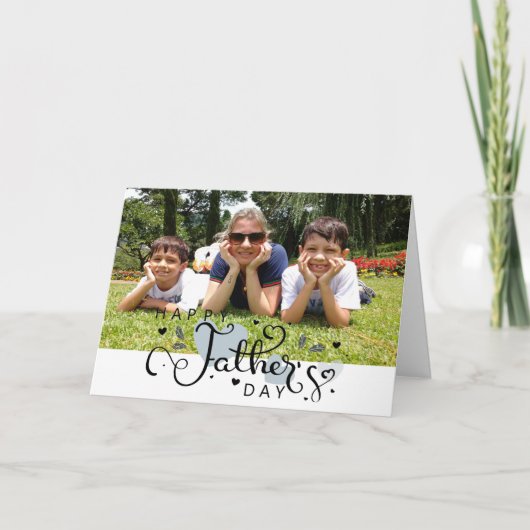 Moderne Portret Vaderdag Kaart (Voorkant)
