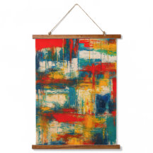 Moderne Portugese Abstracte Kleurblok Wandtapijt