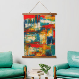 Moderne Portugese Abstracte Kleurblok Wandtapijt Hangend Wandkleed