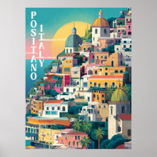 Moderne Positano Trave Poster