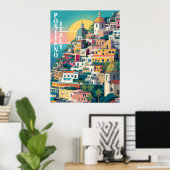 Moderne Positano Trave Poster (Thuiskantoor)