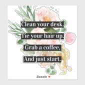Moderne positieve motivatie Citaat & Bloemen Roze Sticker (Vel)