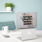 Moderne positieve motivatie Citaat & Bloemen Roze Sticker (Laptop op bureau)
