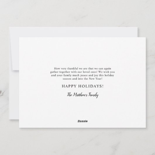 Moderne post Covid, eindelijk weer samengevoegd Fo Feestdagenkaart (Achterkant)