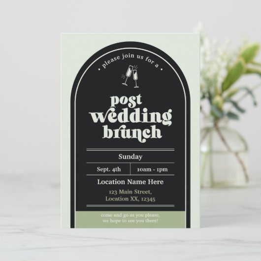 Moderne Post-Wedding Brunch uitnodiging (Staand voorkant)