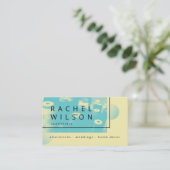 Moderne poster duotone blauw en geel naadloos visitekaartje (Staand voorkant)