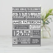 Moderne poster graduatie party kaart (Staand voorkant)