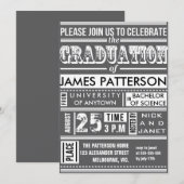 Moderne poster graduatie party kaart (Voorkant / Achterkant)