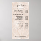 Moderne Poster in marmer Style Pricelist (Voorkant)