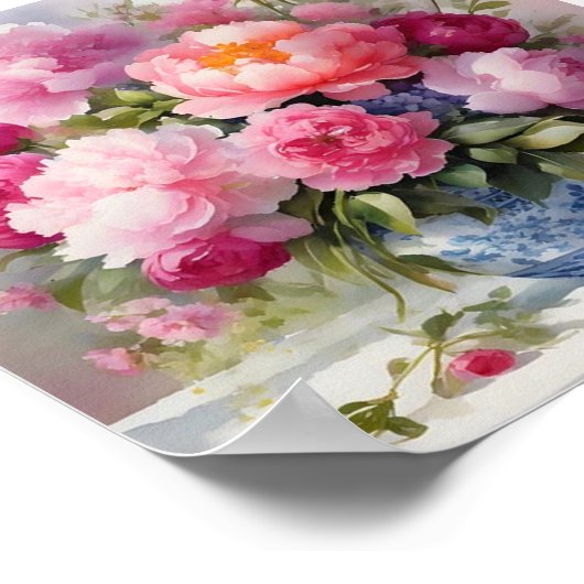 Moderne poster kunst bloemstuk (Hoek)