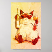 Moderne poster kunst kat drink (Voorkant)