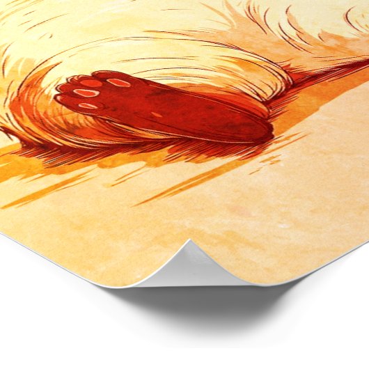 Moderne poster kunst kat drink (Hoek)