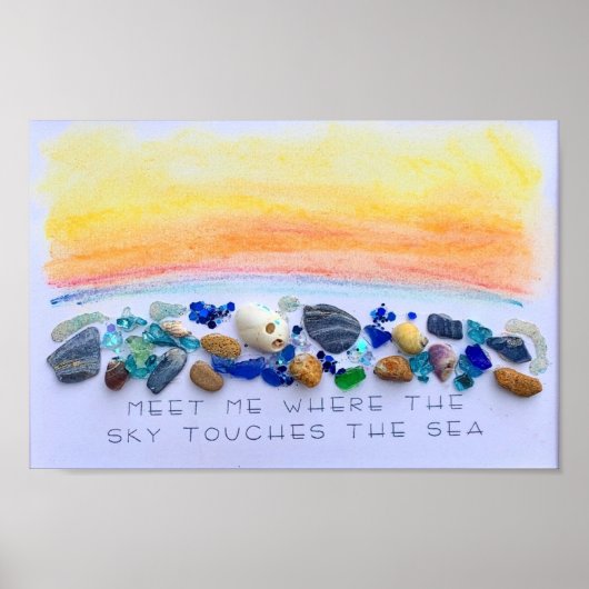Moderne poster kunst print beachy originele kunst (Voorkant)