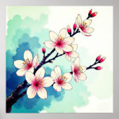 Moderne poster kunst print bloemen (Voorkant)