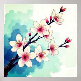 Moderne poster kunst print bloemen