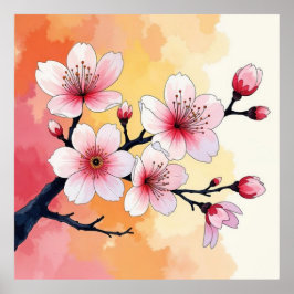 Moderne poster kunst print bloemen