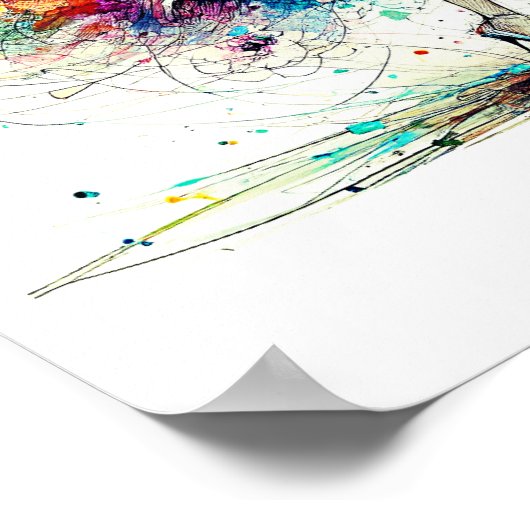 Moderne poster kunst print mooi meisje (Hoek)