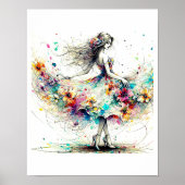 Moderne poster kunst print mooi meisje (Voorkant)