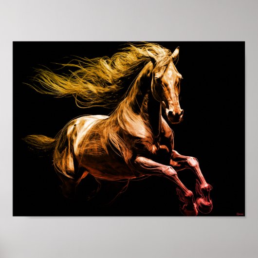 Moderne poster kunst print paardenrennen (Voorkant)